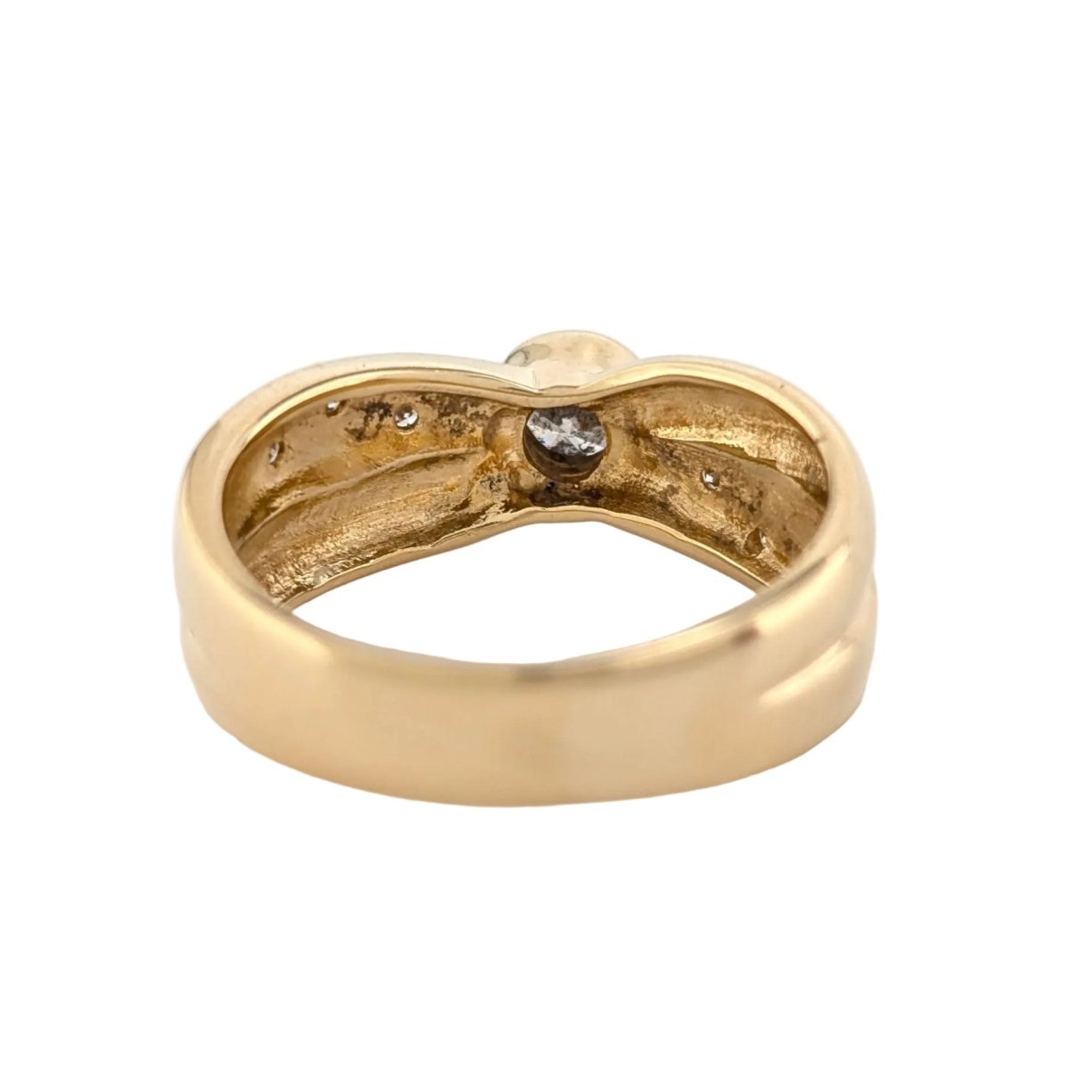 Bague Jonc en or jaune et diamant - Castafiore