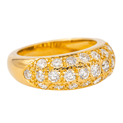 Bague Jonc en or jaune et diamant - Castafiore