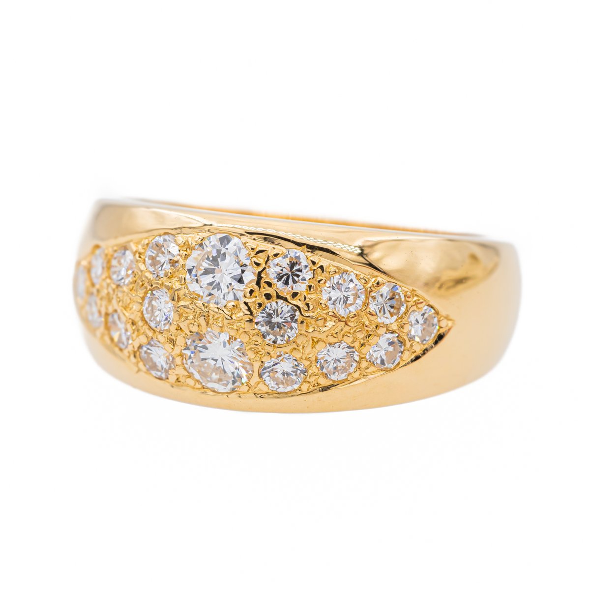 Bague Jonc en or jaune et diamant - Castafiore