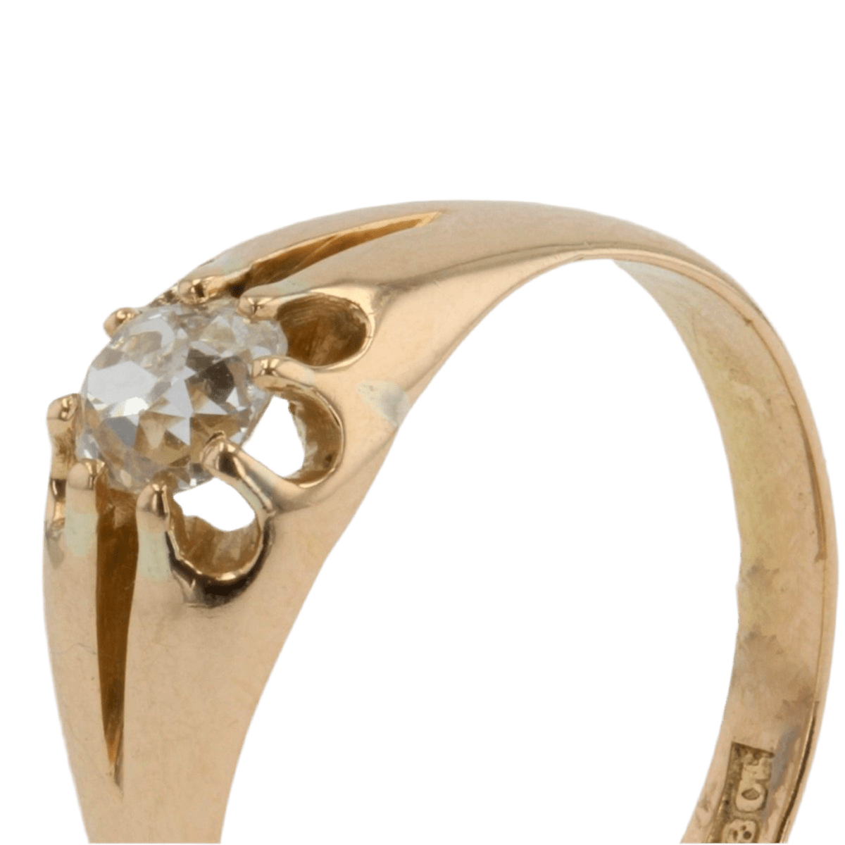Bague Jonc en or jaune et diamant - Castafiore