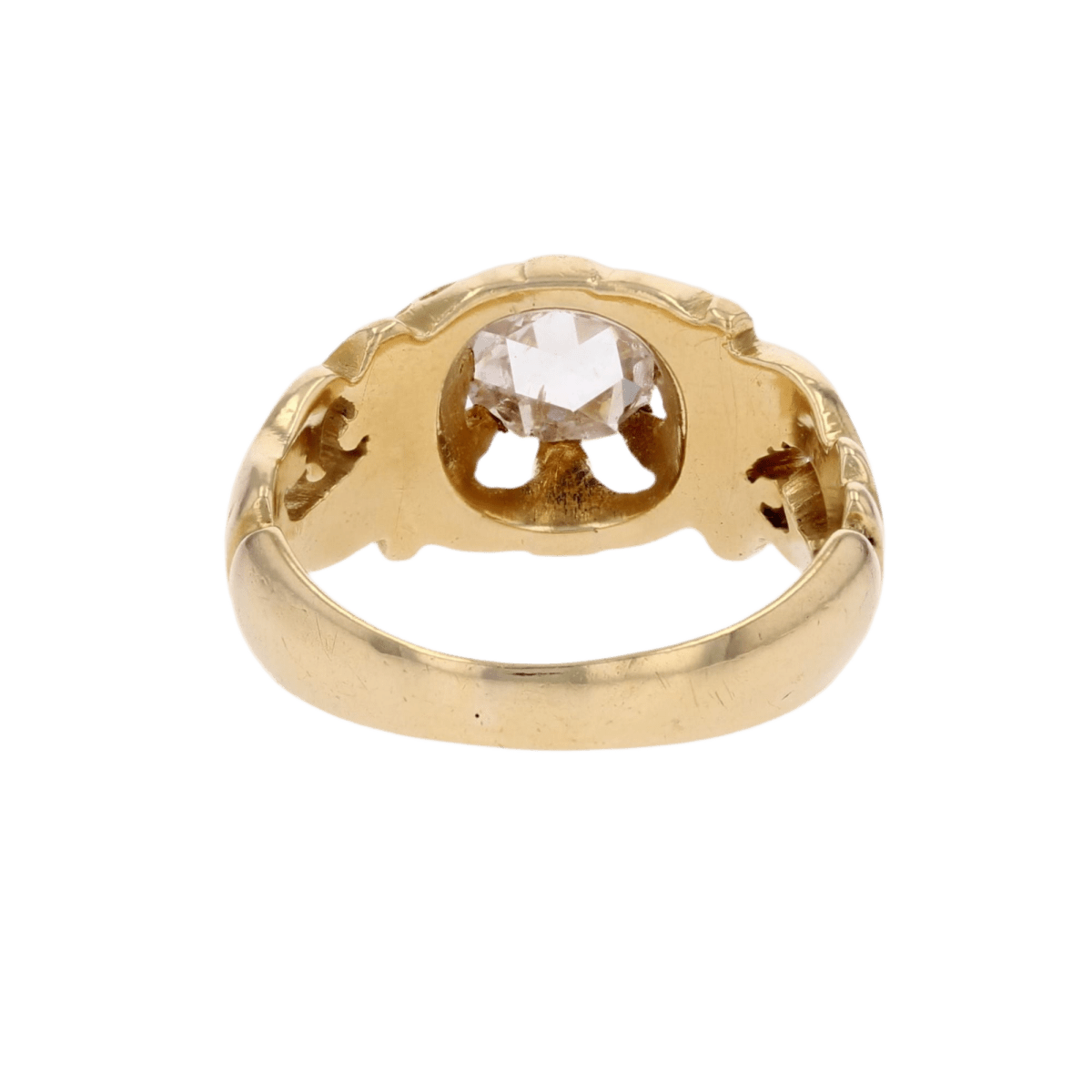 Bague Jonc en or jaune et diamant - Castafiore