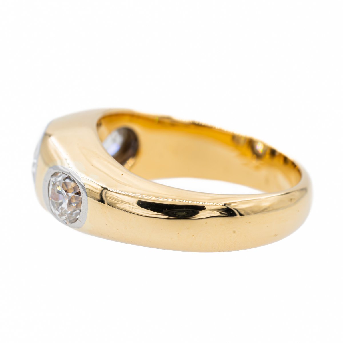 Bague Jonc en or jaune et diamant - Castafiore