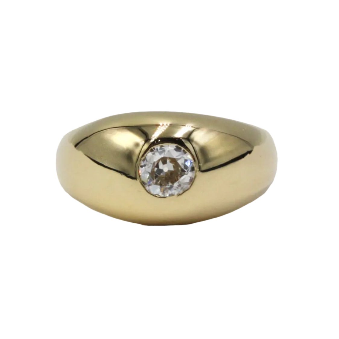 Bague Jonc en or jaune et diamant - Castafiore