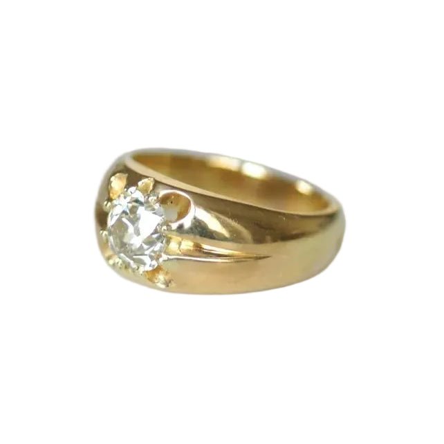 Bague Jonc en or jaune et diamant - Castafiore