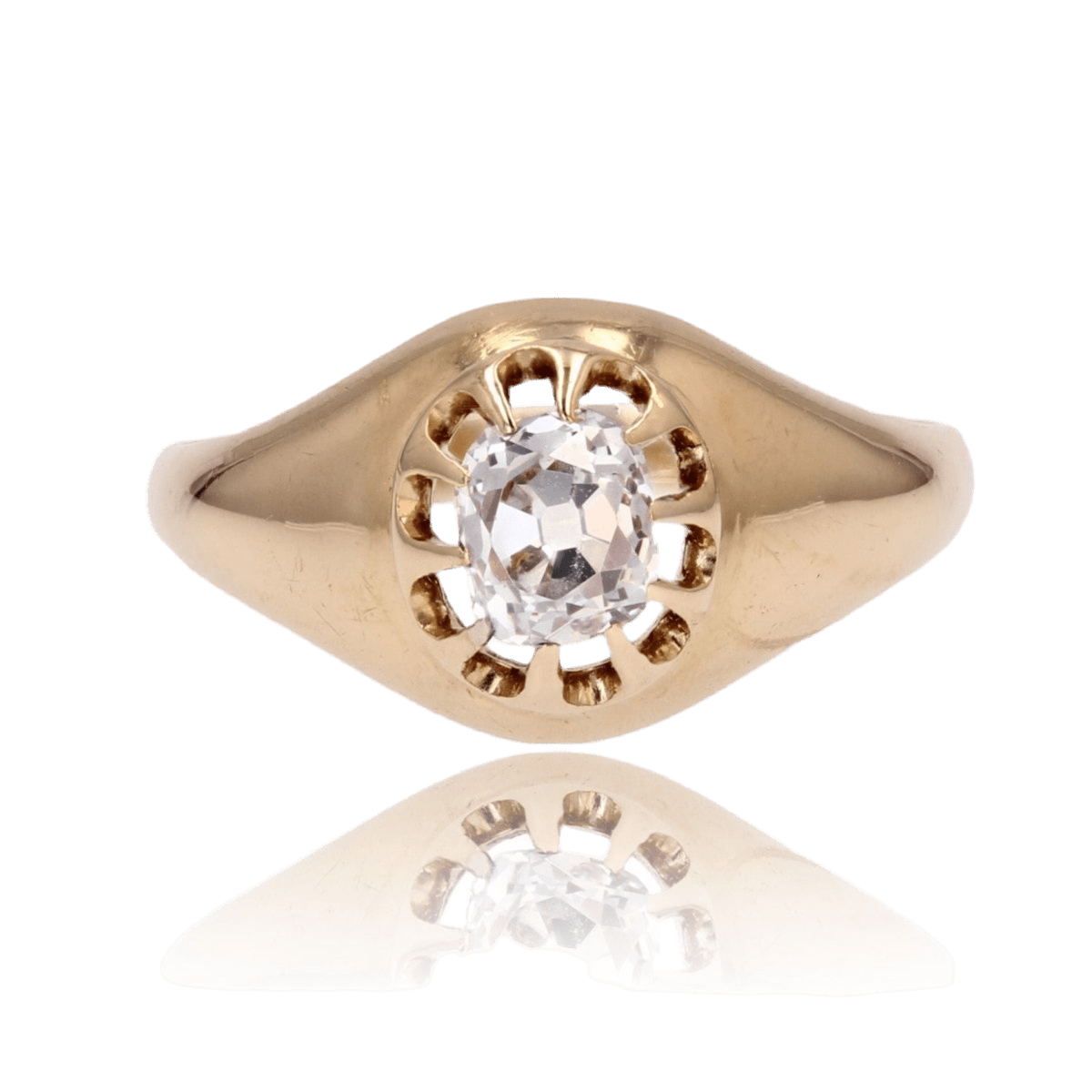 Bague Jonc en or jaune et diamant - Castafiore