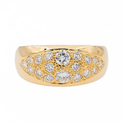 Bague Jonc en or jaune et diamant - Castafiore