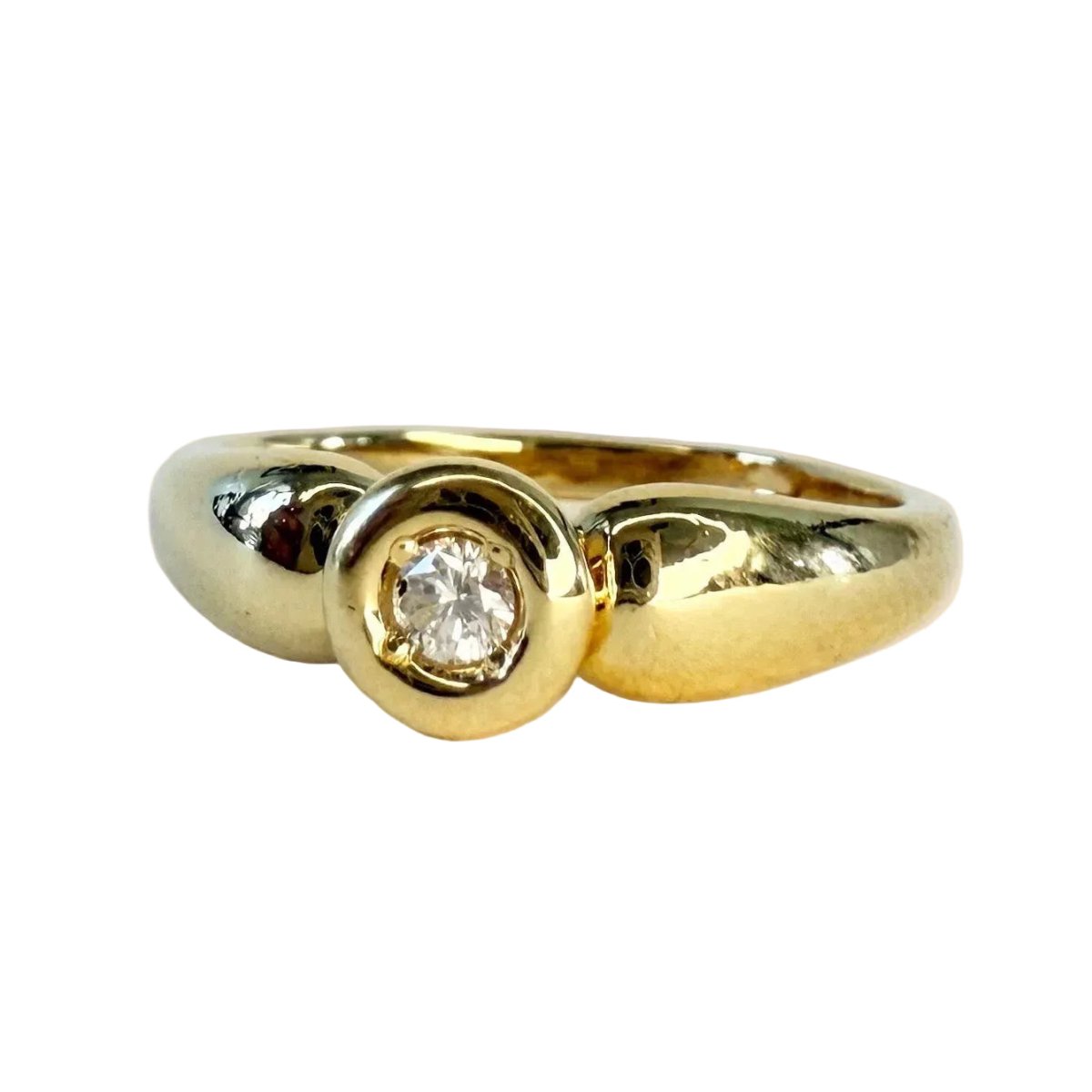 Bague Jonc en or jaune et diamant - Castafiore