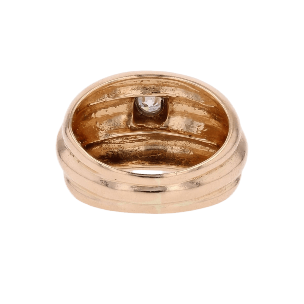 Bague Jonc en or jaune et diamant - Castafiore