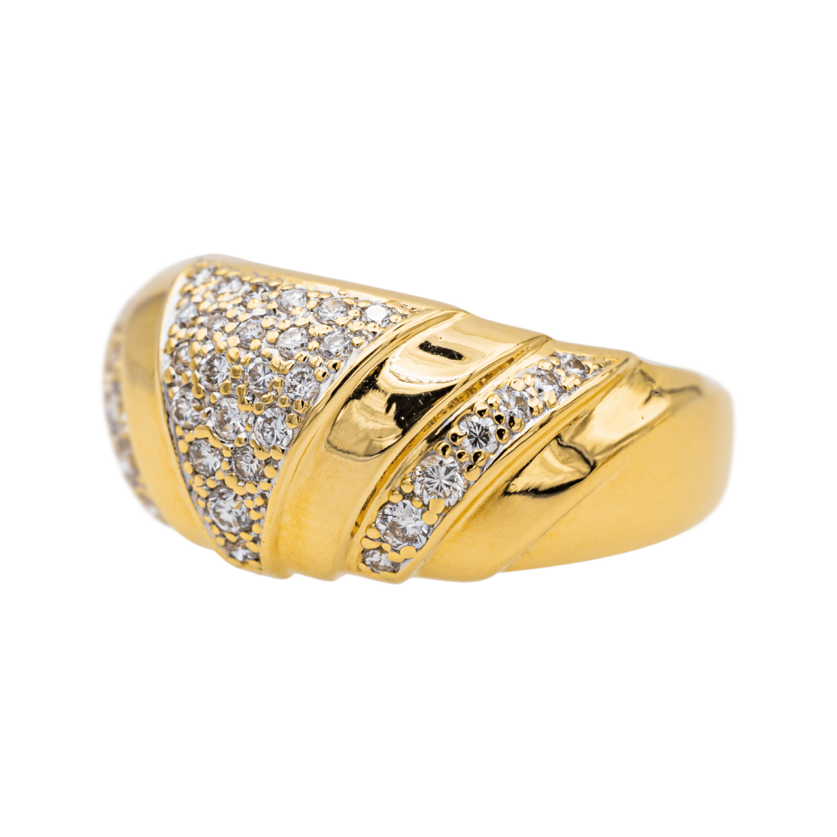 Bague Jonc en or jaune et diamant - Castafiore