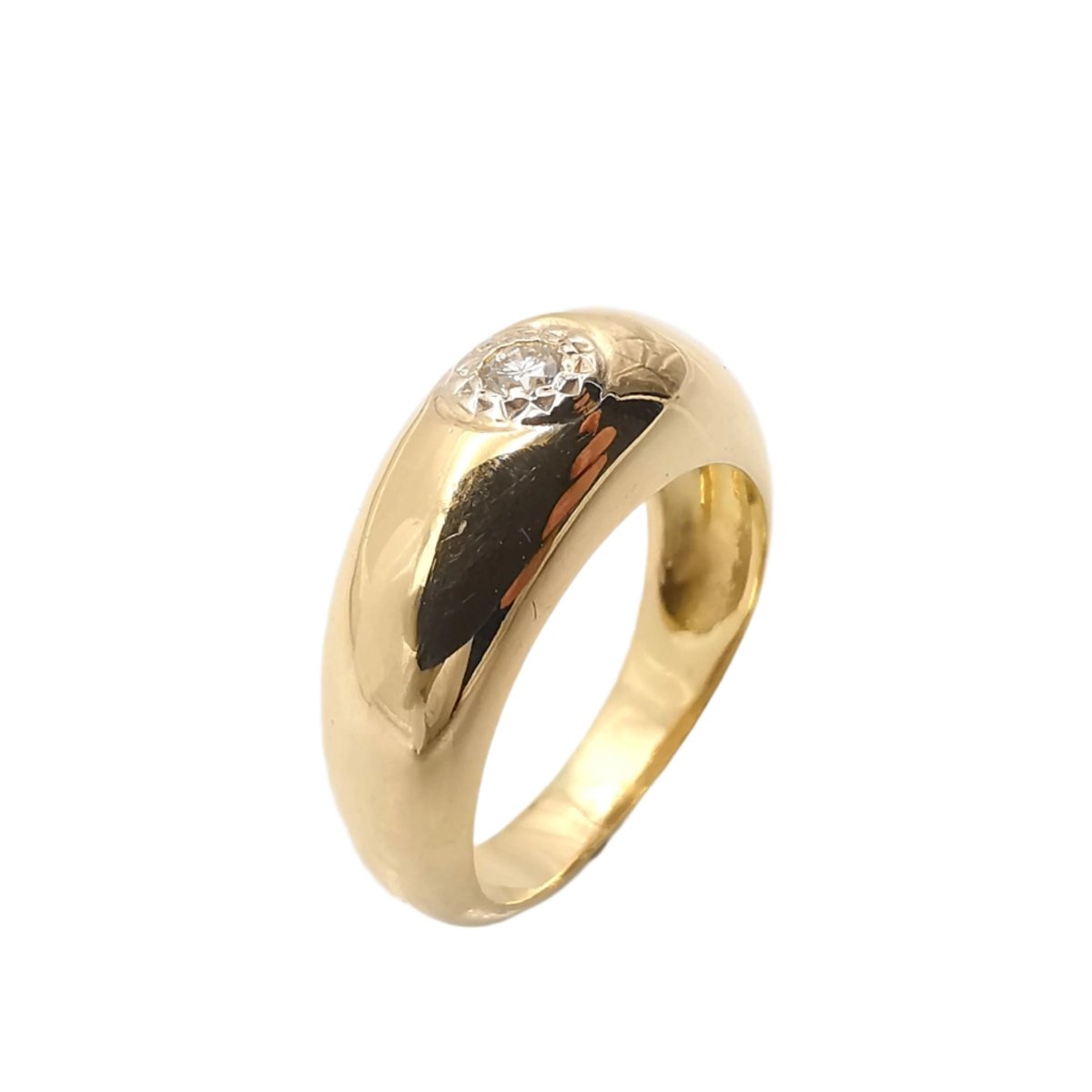 Bague jonc en or jaune et diamant - Castafiore