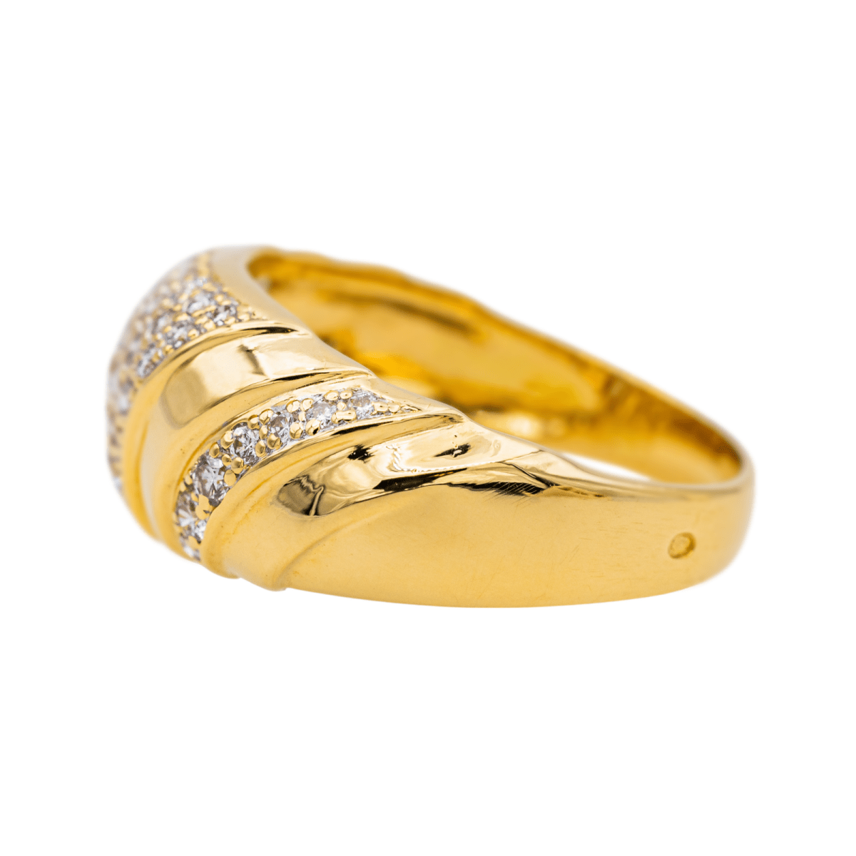 Bague Jonc en or jaune et diamant - Castafiore