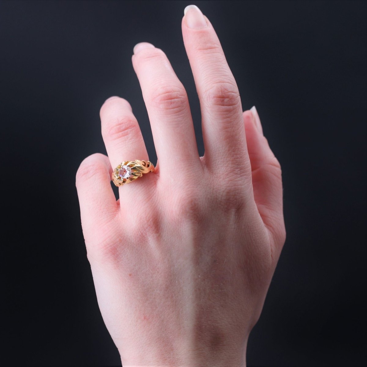 Bague Jonc en or jaune et diamant - Castafiore