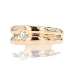 Bague Jonc en or jaune et diamant - Castafiore