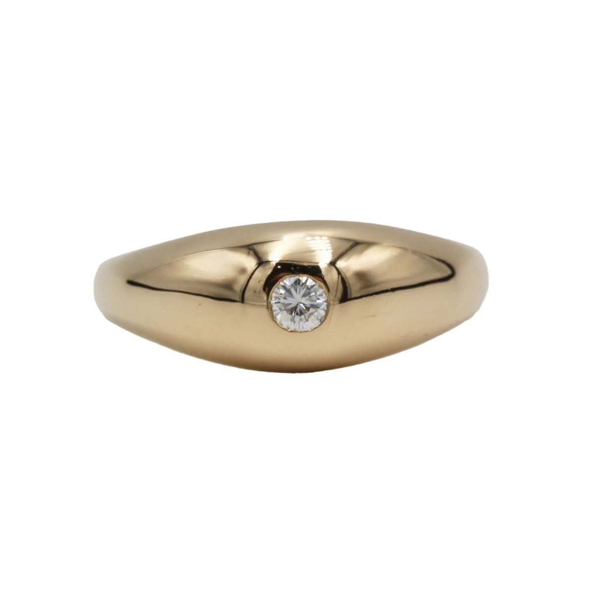 Bague Jonc en or jaune et diamant - Castafiore