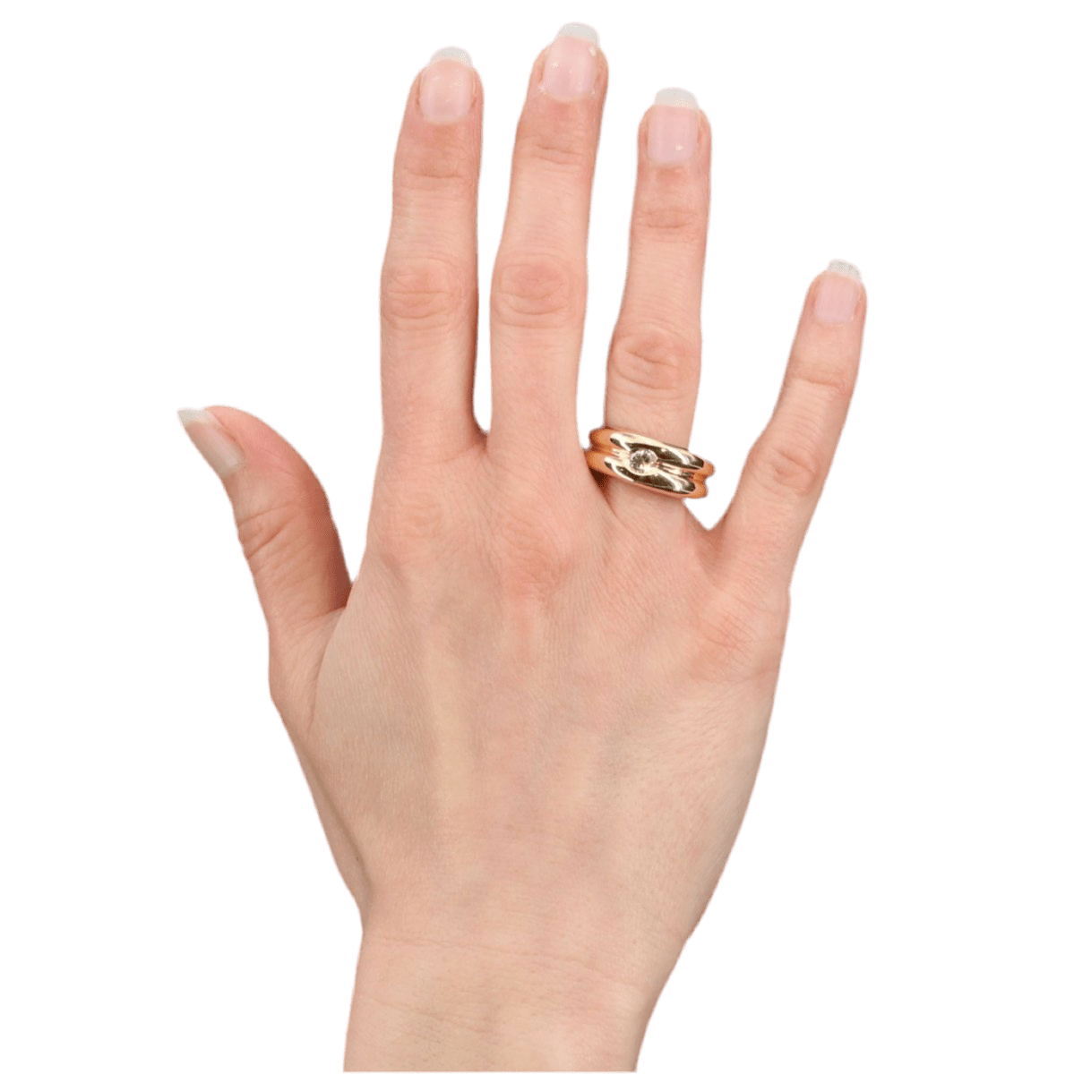 Bague Jonc en or jaune et diamant - Castafiore