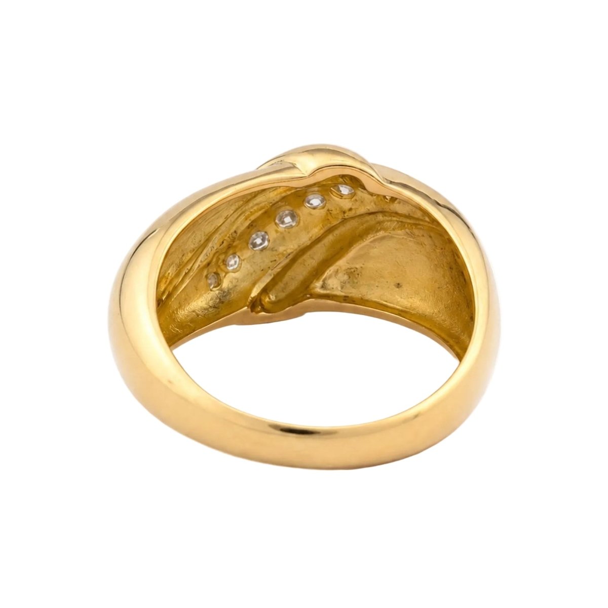 Bague Jonc en or jaune et diamant - Castafiore