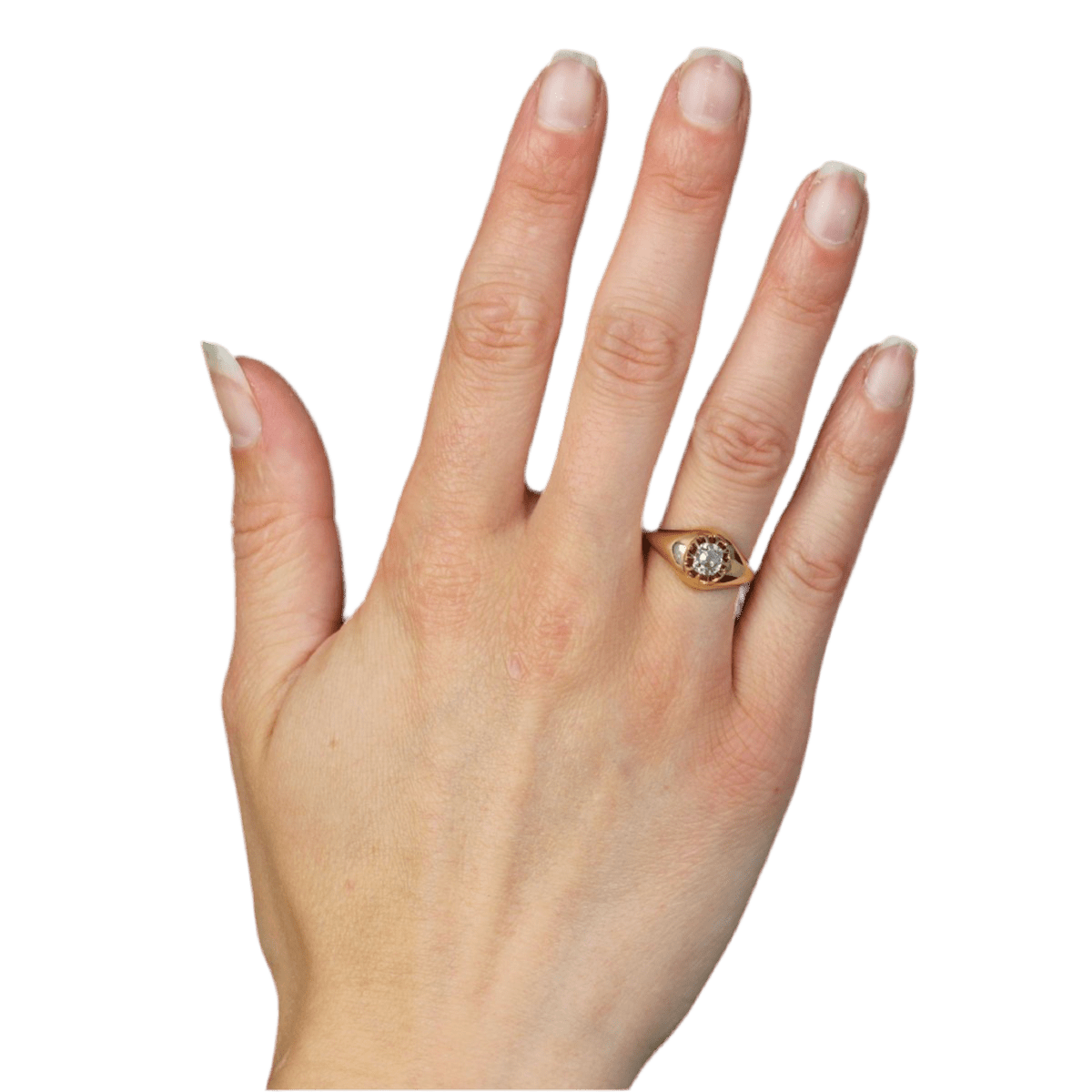 Bague Jonc en or jaune et diamant - Castafiore