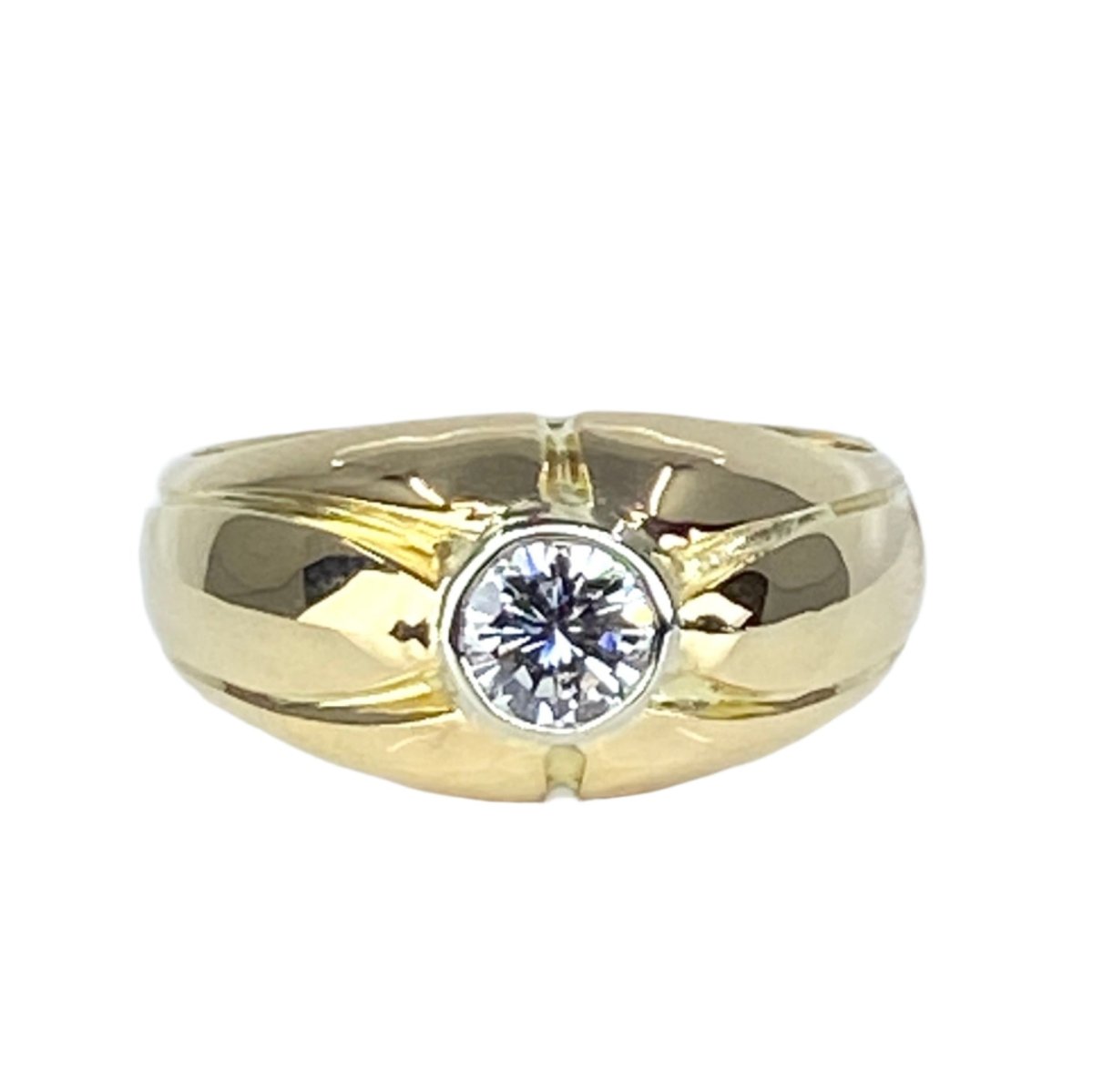 Bague Jonc en or jaune et diamant - Castafiore