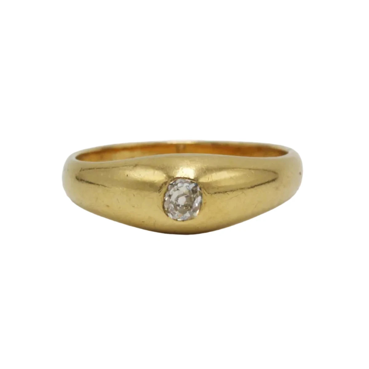 Bague Jonc en or jaune et diamant - Castafiore