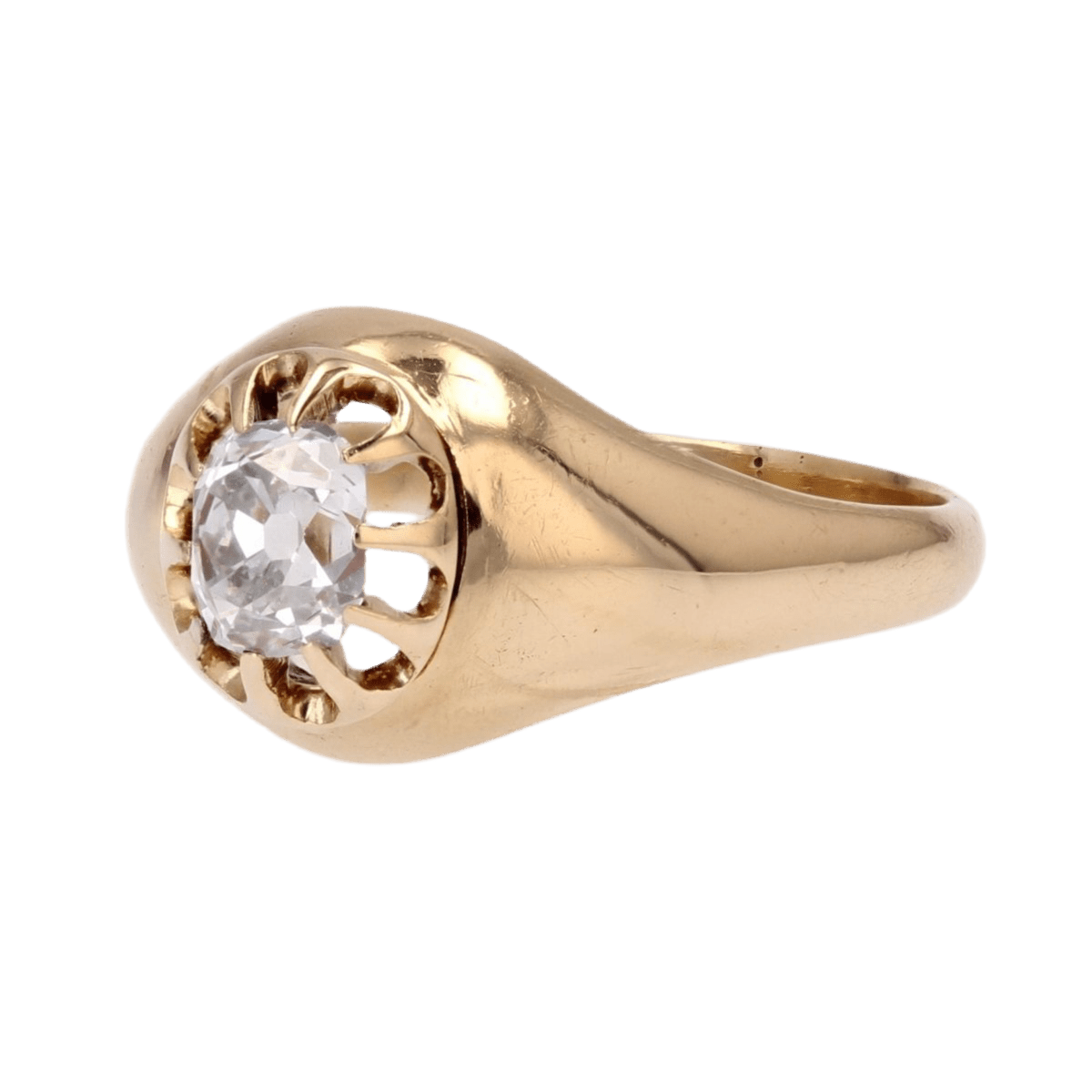 Bague Jonc en or jaune et diamant - Castafiore