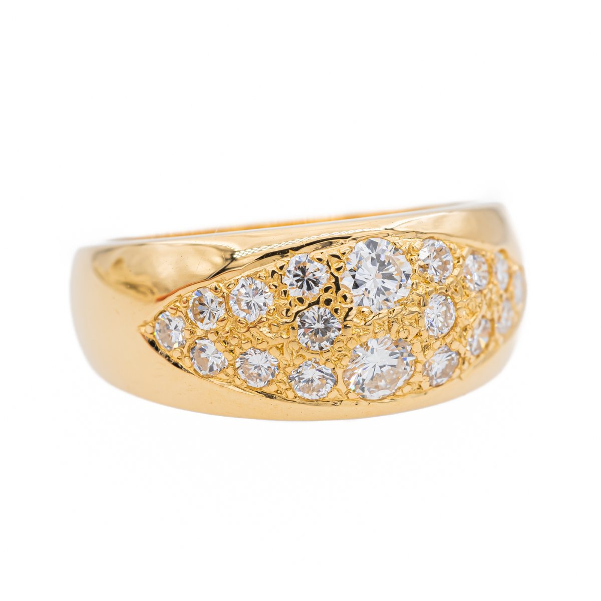 Bague Jonc en or jaune et diamant - Castafiore