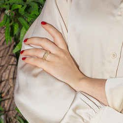 Bague Jonc en or jaune et diamant - Castafiore