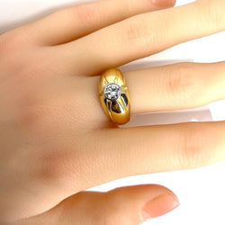 Bague Jonc en or jaune et diamant - Castafiore