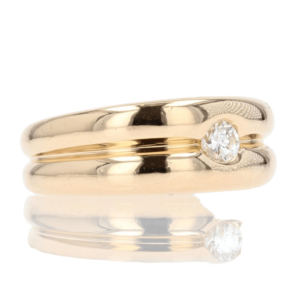 Bague Jonc en or jaune et diamant - Castafiore