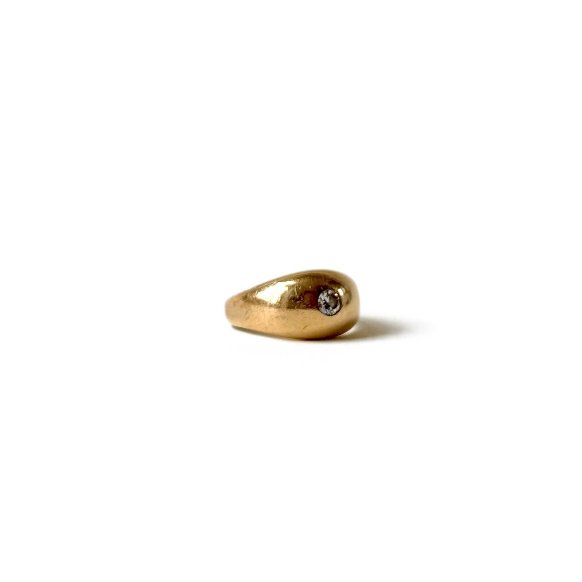 Bague Jonc en or jaune et diamant - Castafiore