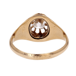 Bague Jonc en or jaune et diamant - Castafiore