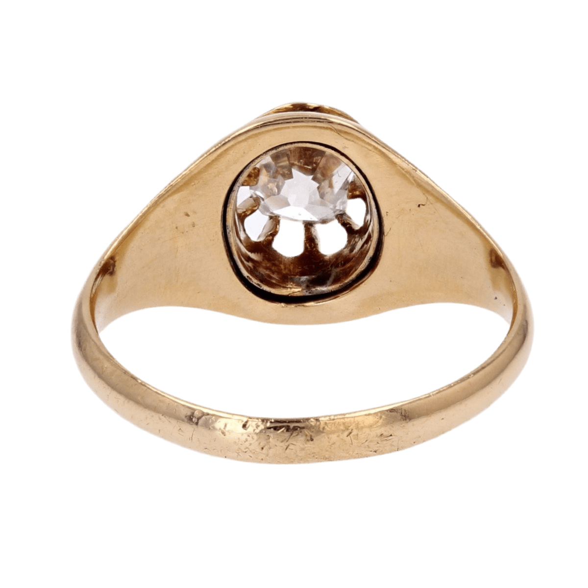 Bague Jonc en or jaune et diamant - Castafiore