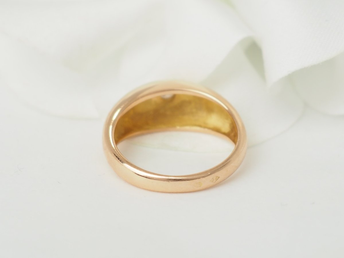 Bague jonc en or jaune et diamant - Castafiore