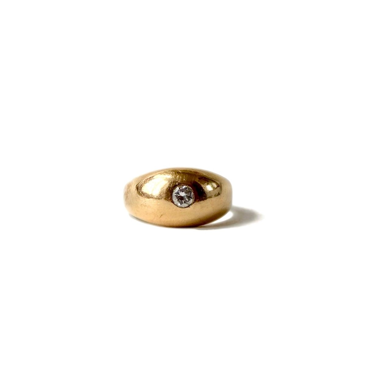 Bague Jonc en or jaune et diamant - Castafiore