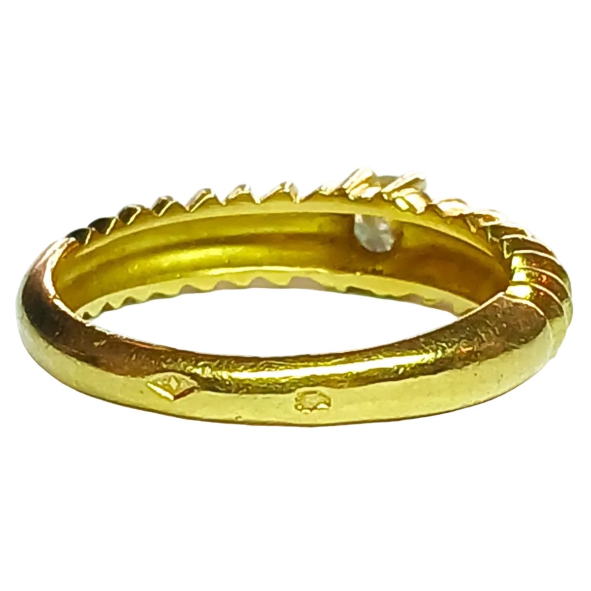 Bague Jonc en or jaune et diamant - Castafiore