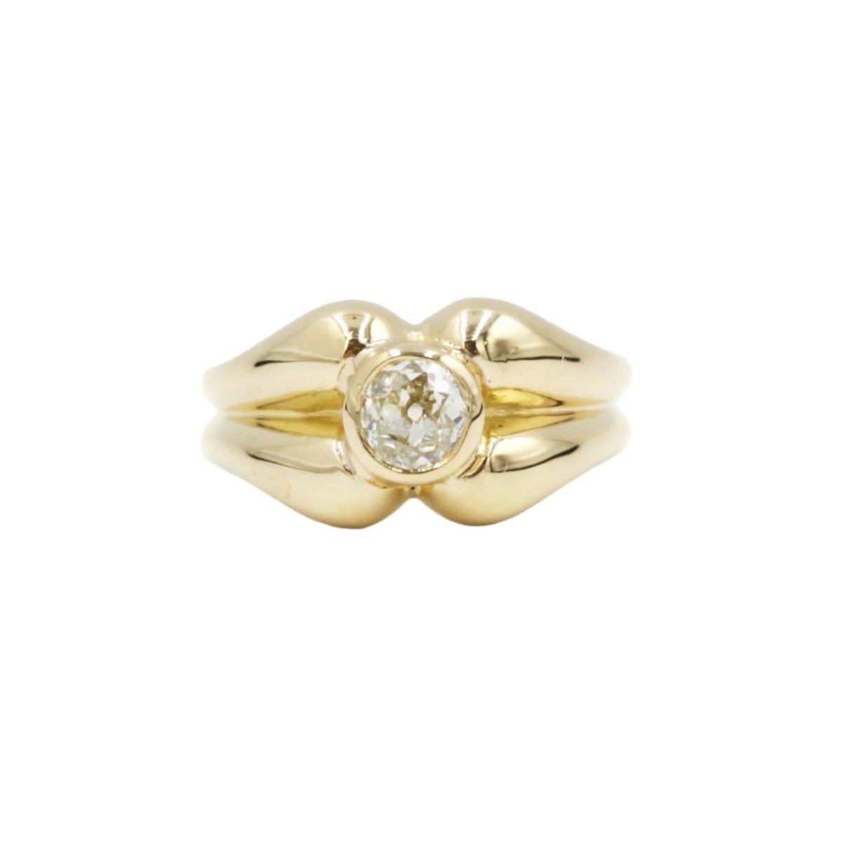 Bague jonc en or jaune et diamant - Castafiore