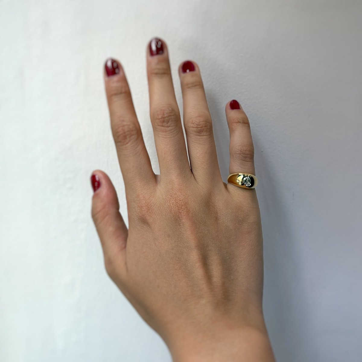 Bague Jonc en or jaune et diamant - Castafiore