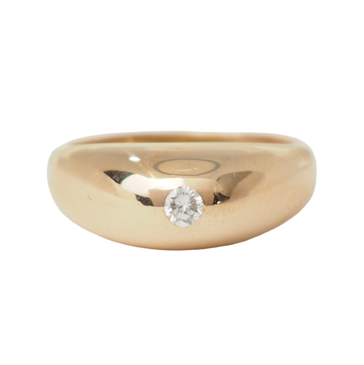 Bague Jonc en or jaune et diamant - Castafiore