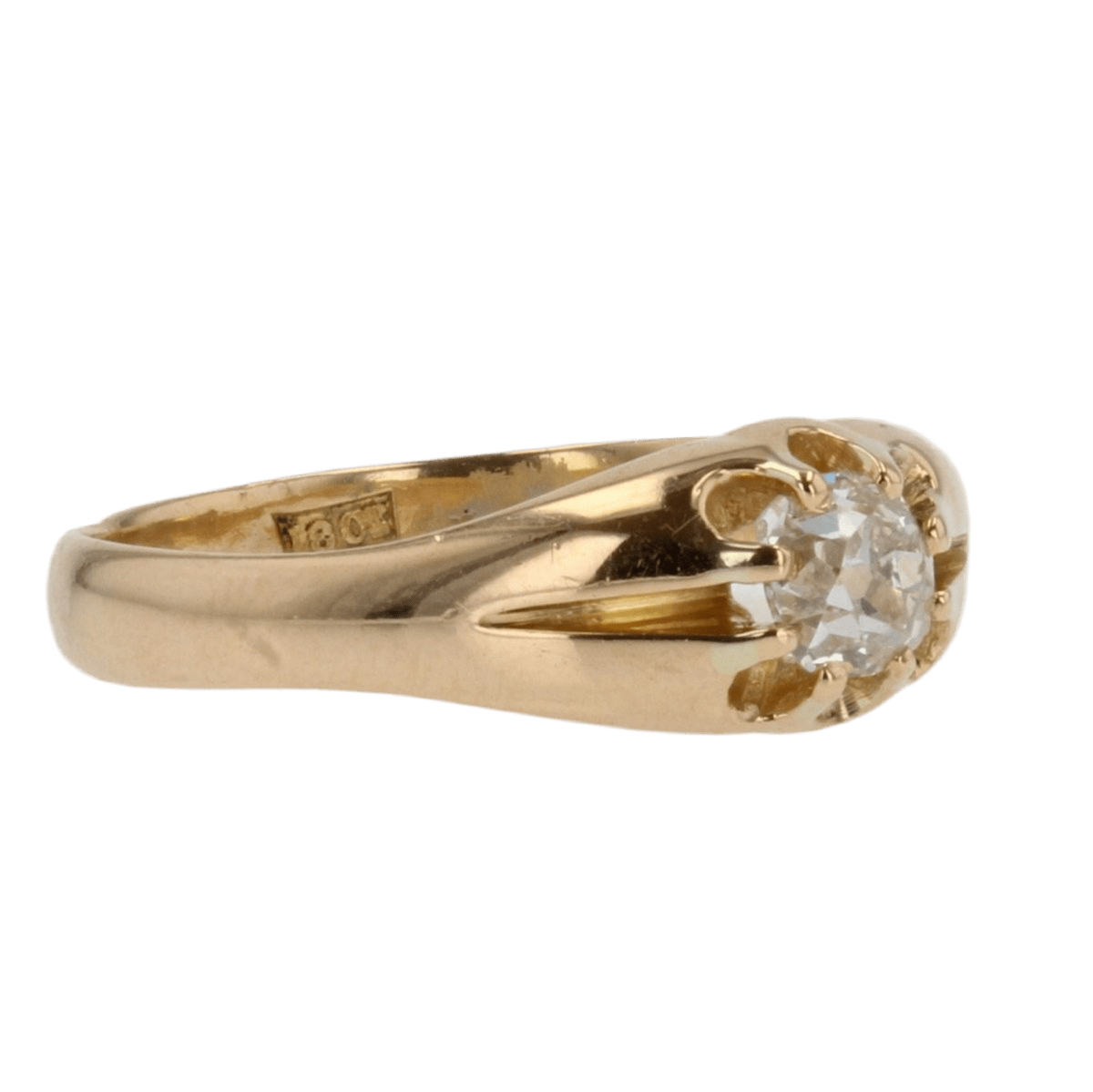 Bague Jonc en or jaune et diamant - Castafiore