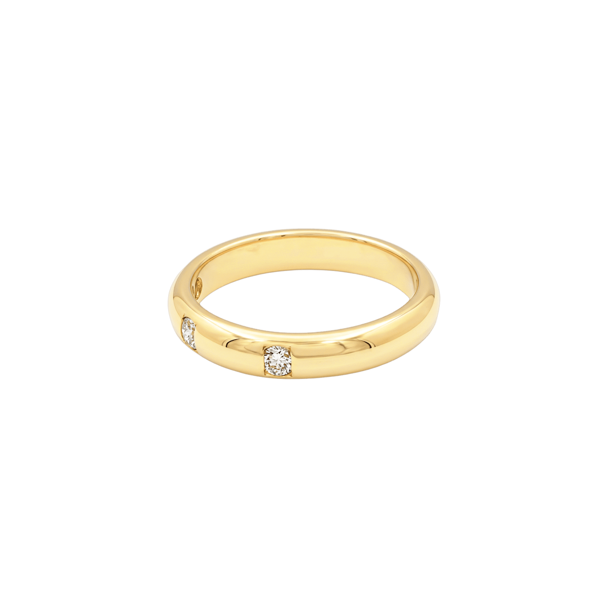 Bague Jonc en or jaune et diamants - Castafiore