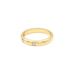 Bague Jonc en or jaune et diamants - Castafiore
