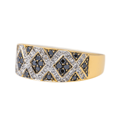 Bague Jonc en or jaune et diamants - Castafiore