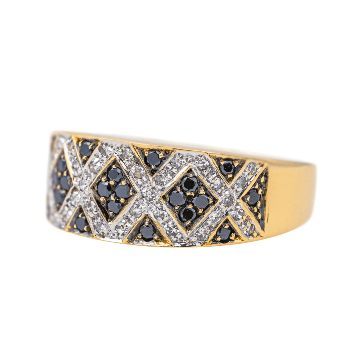 Bague Jonc en or jaune et diamants - Castafiore