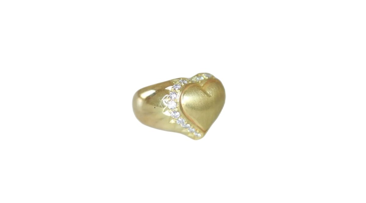 Bague Jonc en or jaune et diamants - Castafiore