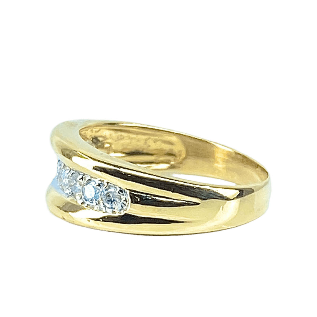 Bague Jonc en or jaune et diamants - Castafiore