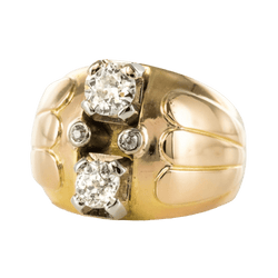 Bague Jonc en or jaune et diamants - Castafiore