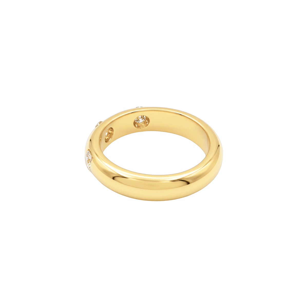 Bague Jonc en or jaune et diamants - Castafiore