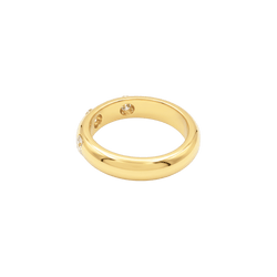 Bague Jonc en or jaune et diamants - Castafiore