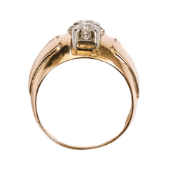 Bague Jonc en or jaune et diamants - Castafiore