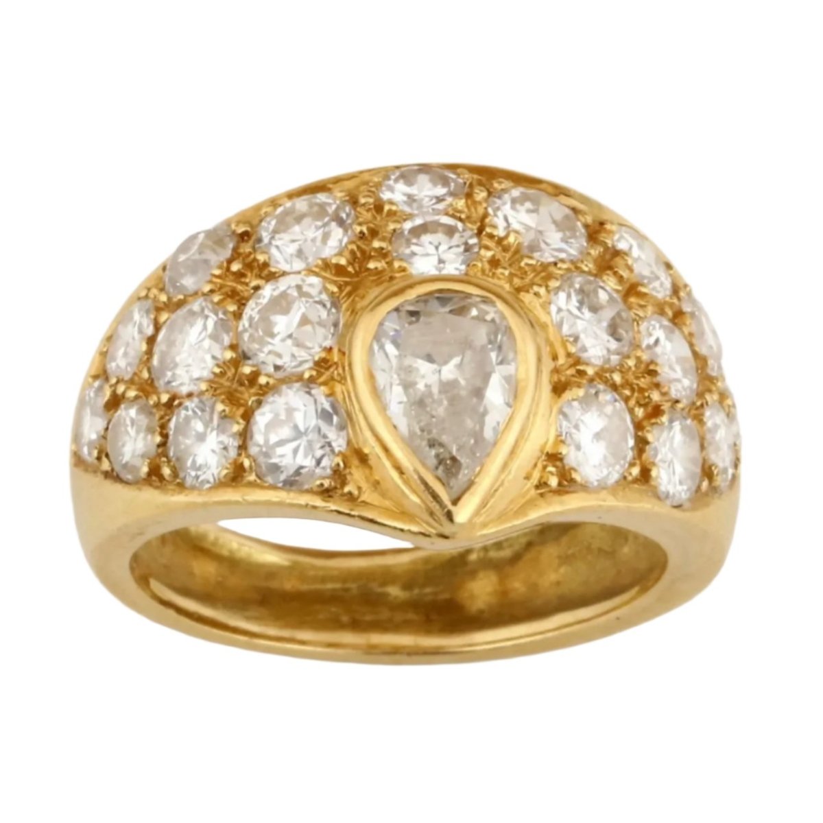 Bague Jonc en or jaune et diamants - Castafiore