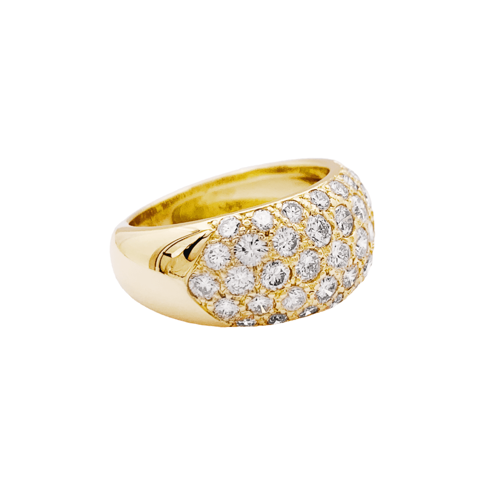 Bague Jonc en or jaune et diamants - Castafiore